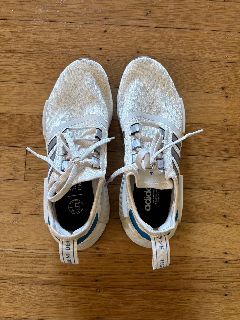 Size 7 (GS) - adidas NMD R1 Low Core White/Grey/Blue